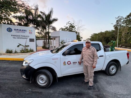 Atenea Gómez Ricalde refuerza acciones de nebulización para proteger la salud de las familias de Isla Mujeres